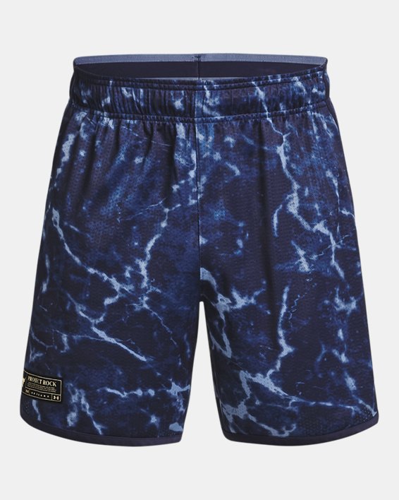 Men's Project Rock Mesh Printed Shorts in Blue image number 5